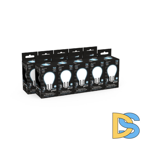 Лампа светодиодная филаментная Gauss E27 9W 4100К матовая 105202209