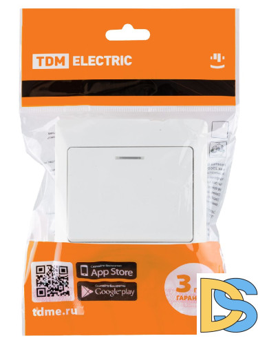 Выключатель одноклавишный с подсветкой Ильмень TDM Electric SQ1823-0003