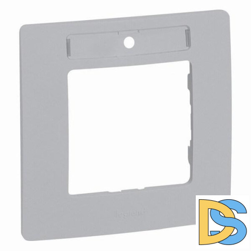 Рамка 1-постовая Legrand Etika с держателем для маркировки алюминий 672556