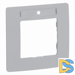 Рамка 1-постовая Legrand Etika с держателем для маркировки алюминий 672556