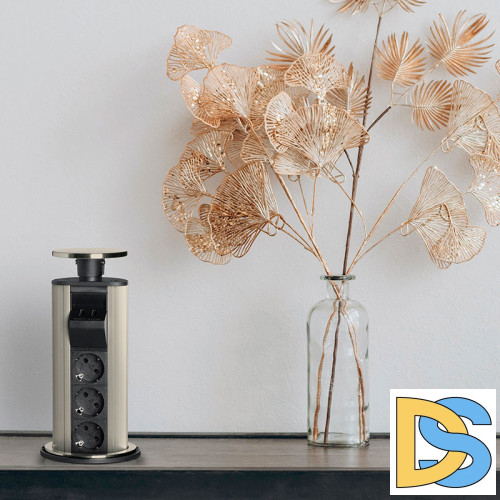 Блок розеток 12S (3 секции и 2 USB) Mebax 00-00001165