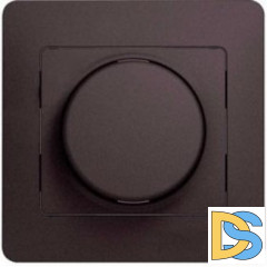 Диммер поворотно-нажимной, 300Вт универсальный(в сборе), Графит, серия Glossa, Schneider Electric