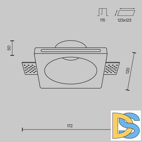 Встраиваемый светильник Maytoni Gyps Modern DL001-1-01-W-1