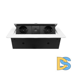 Блок розеток MX-226 (J-0) (2 секции полуавтомат 1 USB + 1 type C  с кабелем питания) Mebax 00-00002882