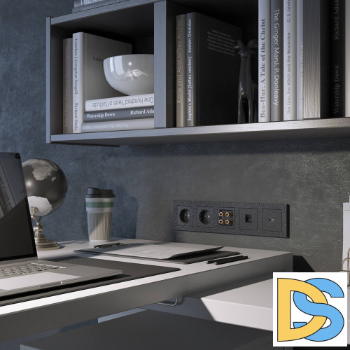 Акустическая розетка Werkel Hammer х4 черный W1285008 4690389163128