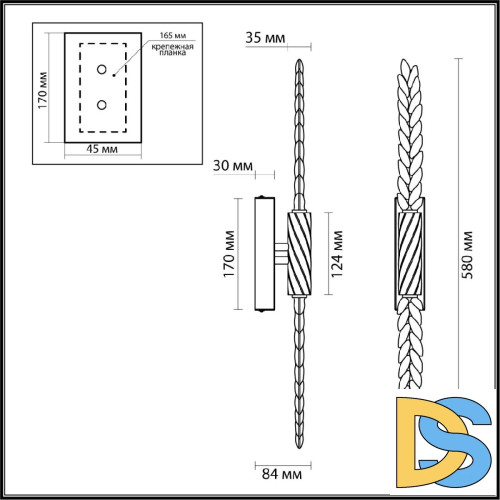 Настенный светильник Odeon Light L-vision Kolos 5459/5WL