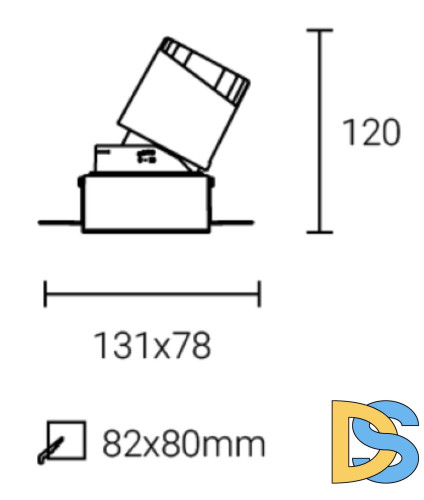 Встраиваемый светильник Fiberli 302T75 (квадратная рамка) 12130206