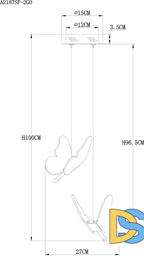 Подвесной светильник Arte Lamp Darcy A2187SP-2GO