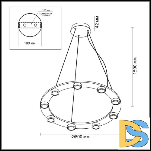 Подвесная люстра Odeon Light Turman 6631/75L