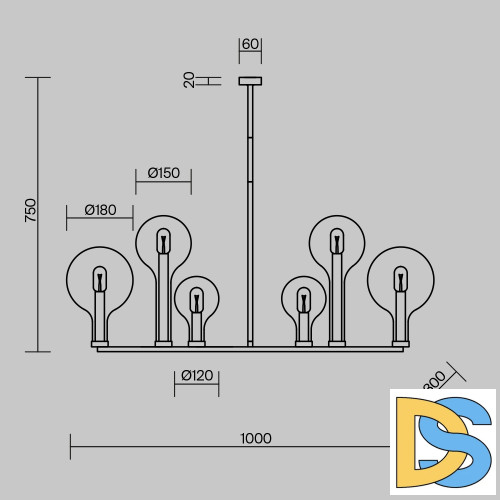 Потолочная люстра Maytoni Status MOD333PL-06B1