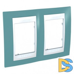 Рамка 2-ая (двойная), Синий/Белый, серия Unica, Schneider Electric