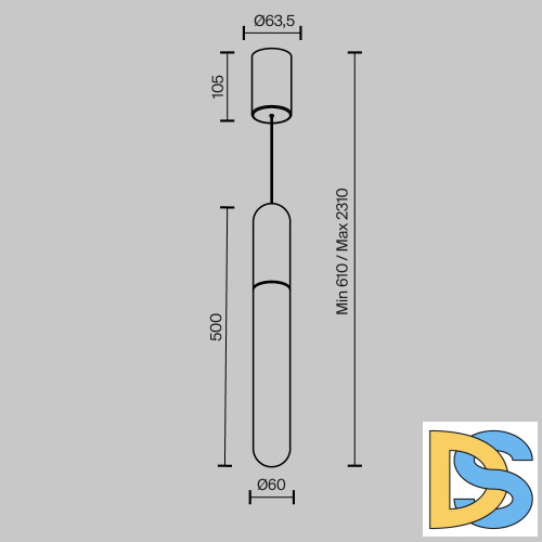 Подвесной светильник Maytoni Mist P101PL-L500-12W3K-B