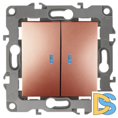 Выключатель двойной с подсветкой Эра 12-1105-14 Б0019293