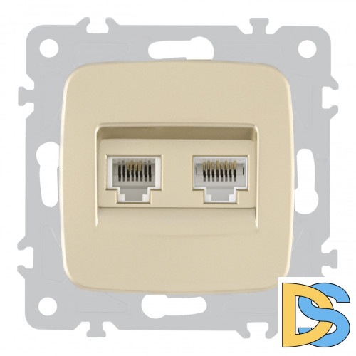 Розетка телефонная RJ11 + компьютерная RJ45 Arte Milano 205.44-1.shampan