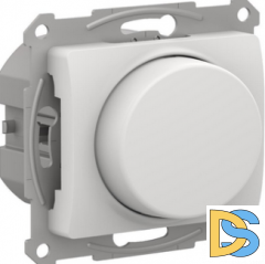 Диммер поворотно-нажимной, 315Вт LED универсальный, Белый, серия Glossa, Schneider Electric