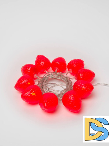 Светодиодная гирлянда Uniel Клубника (UL-00003394) красный ULD-S0400-010/STB/2AA Red IP20 Strawberry