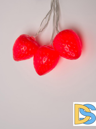 Светодиодная гирлянда Uniel Клубника (UL-00003394) красный ULD-S0400-010/STB/2AA Red IP20 Strawberry