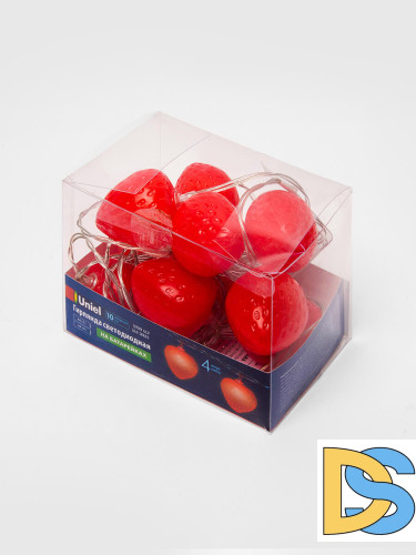 Светодиодная гирлянда Uniel Клубника (UL-00003394) красный ULD-S0400-010/STB/2AA Red IP20 Strawberry