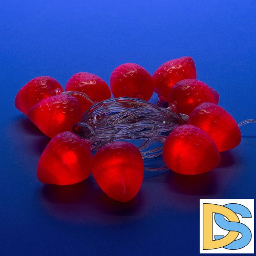 Светодиодная гирлянда Uniel Клубника (UL-00003394) красный ULD-S0400-010/STB/2AA Red IP20 Strawberry