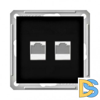 Розетка компьютерная 2-ая кат.5е, RJ-45 (интернет), Черный бархат, серия Wessen 59, Schneider Electric