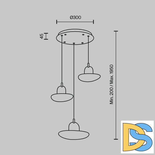 Подвесной светильник Modestyle MS.2326.3 BK