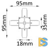Соединитель X-образный (однофазный) Crystal Lux CLT 0.211 CLT 0.211 04 WH