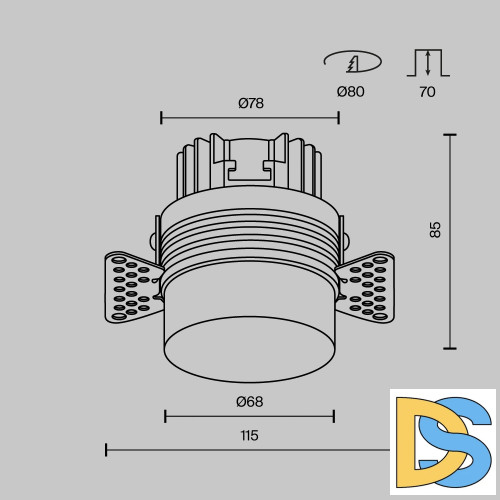 Встраиваемый светильник Maytoni Nude DL065-12W3K-TRS-W
