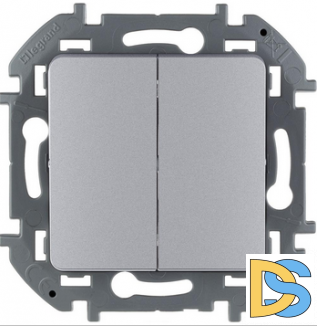 Выключатель Legrand Inspiria 2-кл алюминий , 673622