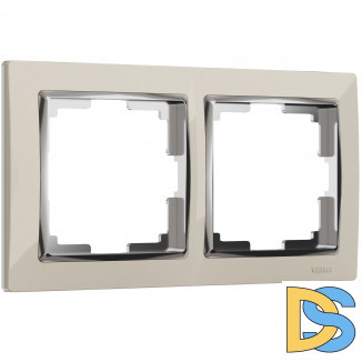 Рамка на 2 поста (слоновая кость/хром) W0021903