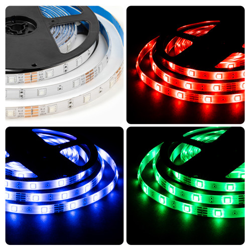 Светодиодная влагозащищенная лента Apeyron 12В 5050 7,2Вт/м RGB 5м IP65 LSE-284