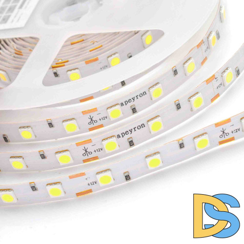 Светодиодная лента Apeyron 12В СТ 14,4Вт/м smd5050 60д/м IP67 (НАНО) 700Лм/м 5м 6500К 00-73