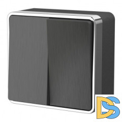 Выключатель двухклавишный Gallant (графит рифленый) W5020004