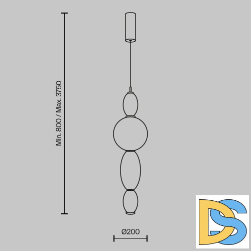 Подвесной светильник Maytoni Adore MOD297PL-L12BS3K