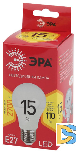 Лампа светодиодная Эра E27 15W 2700K LED A60-15W-827-E27 R Б0046355