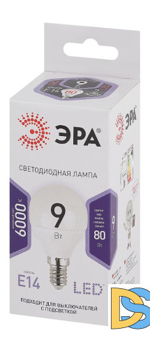 Лампа светодиодная Эра E14 9W 6000K LED P45-9W-860-E14 Б0031411