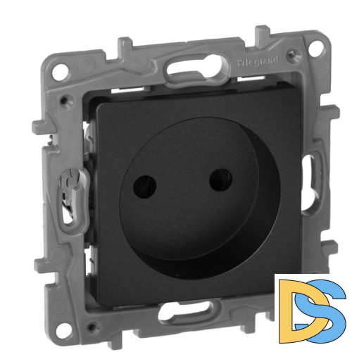 Розетка 2К Legrand Etika 16A 250V б/з со шторками винтовой зажим антрацит 672634