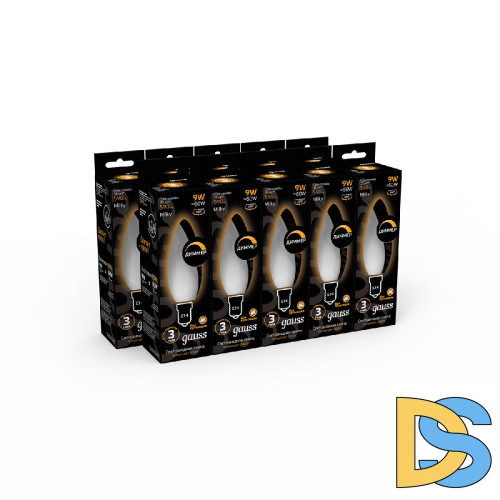 Лампа светодиодная филаментная диммируемая Gauss E14 9W 3000К матовая 103201109-D