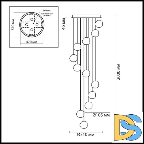 Каскадная люстра Odeon Light Jemstone 5084/60L