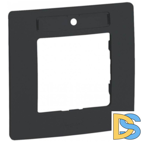 Рамка 1-постовая Legrand Etika с держателем для маркировки антрацит 672586