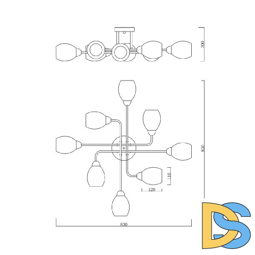 Потолочная люстра Escada Hope 1132/8P Gold