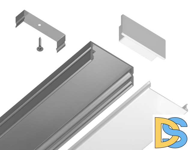 Алюминиевый накладной профиль Ambrella Light Alum Profile GP2001AL