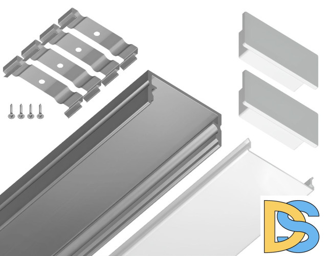 Алюминиевый накладной профиль Ambrella Light Alum Profile GP2001AL