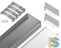 Алюминиевый накладной профиль Ambrella Light Alum Profile GP2001AL