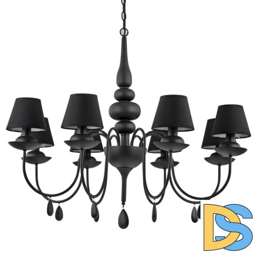 Подвесная люстра Ideal Lux Blanche SP8 Nero 111896