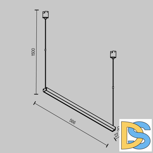 Трековый подвесной магнитный светильник Maytoni Basis TR170-1-26W3K-B