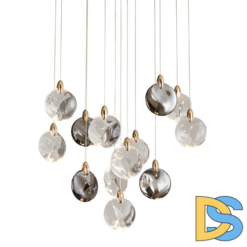 Каскадная люстра Delight Collection OD2440-13 gold/clear+amber+grey