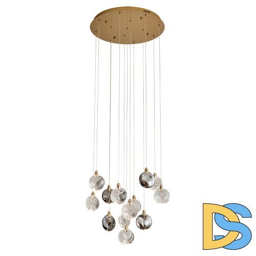 Каскадная люстра Delight Collection OD2440-13 gold/clear+amber+grey