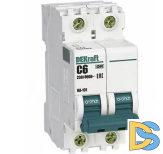 Автоматический выключатель DEKraft ВА-101 2P 6А 4.5кА, 11064DEK