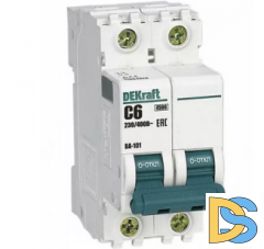 Автоматический выключатель DEKraft ВА-101 2P 6А 4.5кА, 11064DEK