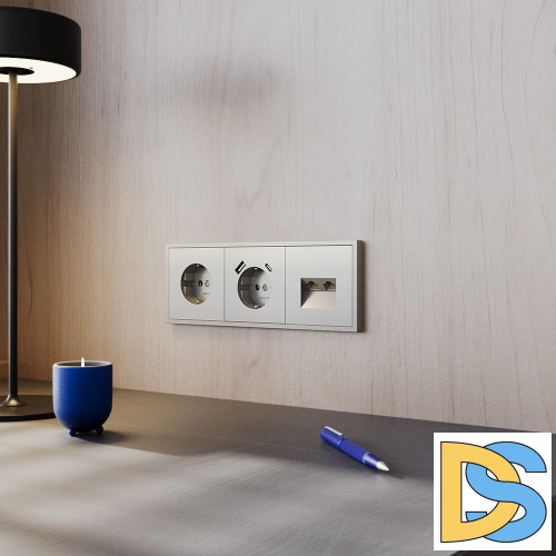 Розетка встраиваемая VOLTUM S70 с заземлением 16А, (шелк)